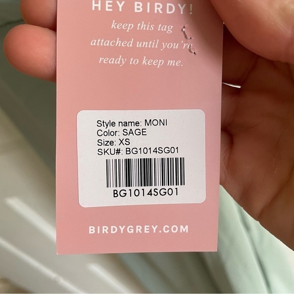 Birdy Grey NWT Moni Convertible Halter Back Chiffon Bridesmaid Dress Green XS - Picture 7 of 12